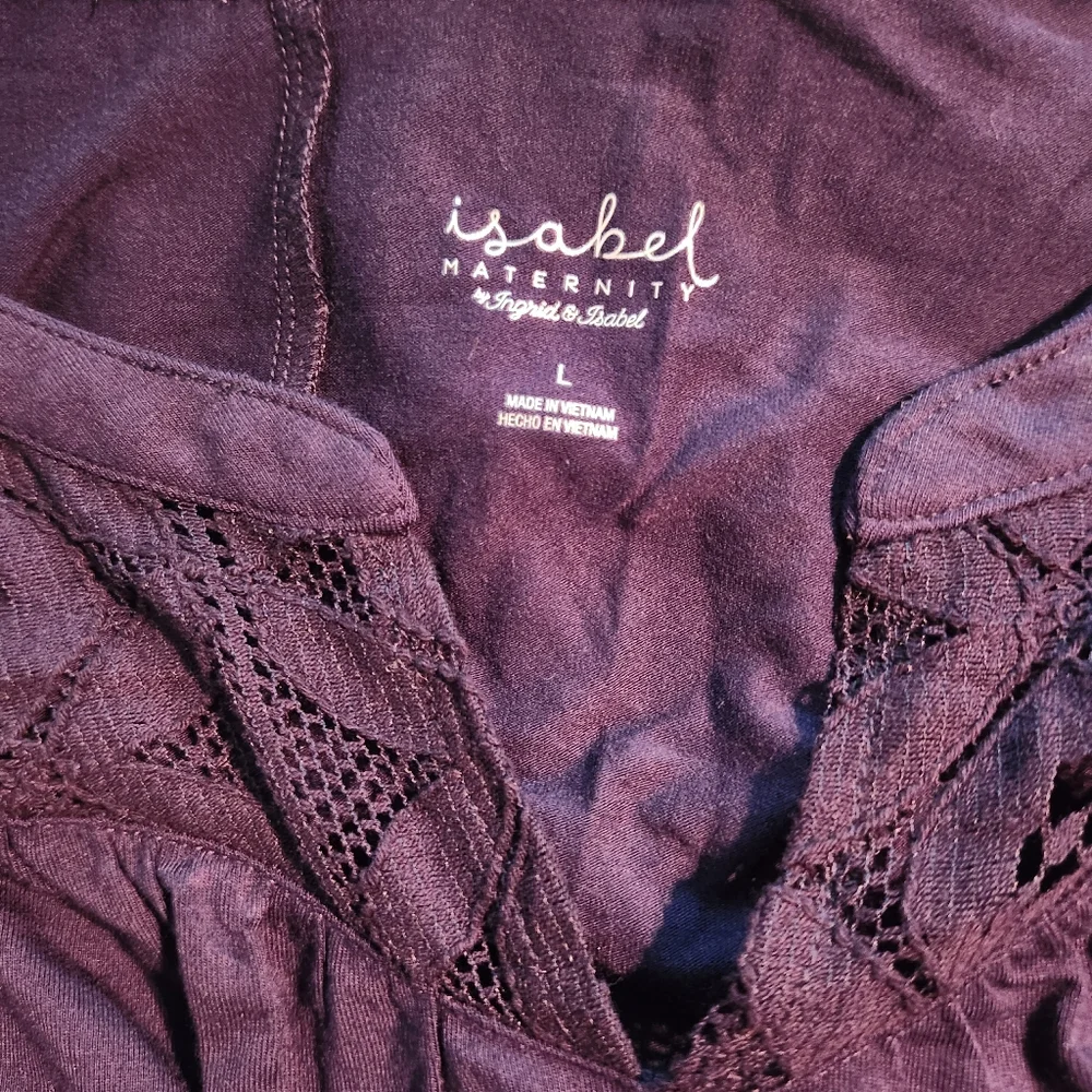 Isabel Maternity by Ingrid & Isabel Navy Long Sleeve Dress Size Large - Picture 8 of 10